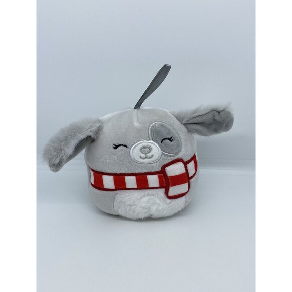 Squishmallows Holiday Christmas Ornament Ivy Winter Silver Gray Dog 4” Single - Picture 1 of 3